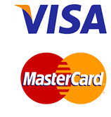 SSL-secure betalen via Mastercard of een Visa creditcard.