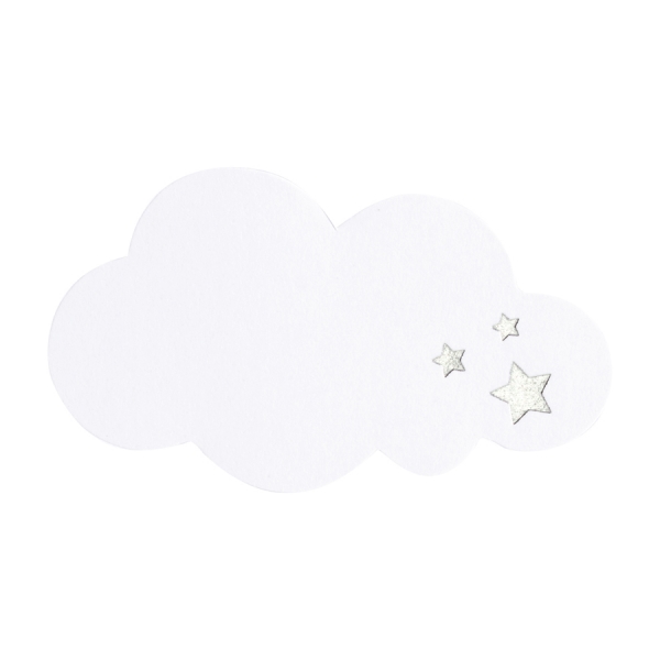 Personaliseerbare sluitzegel witte wolk met sterren in zilverfolie