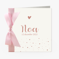 La Carte Exclusief 2 - hartjes met licht roze lint
