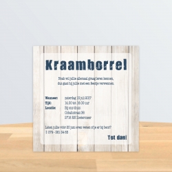 Kraamborrelkaart - Steigerhout