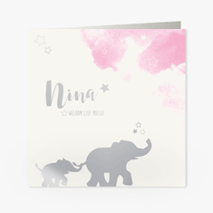 La Carte Exclusief 2 - Meisjeskaart olifant zilverfolie