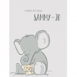 Geboorteproduct Posters - Poster 1 olifant met beertje
