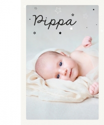 Geboorteproduct Posters - Poster 2 foto met sterretjes Pippa